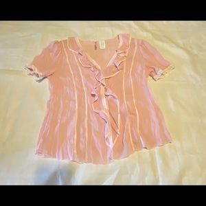 Women’s Pale pink Sheer blouse, size XL